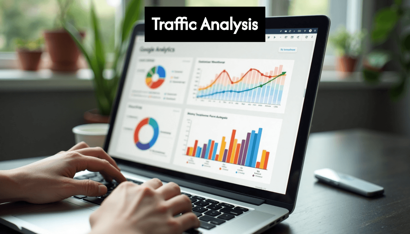 Laptop showing traffic analytics dashboard