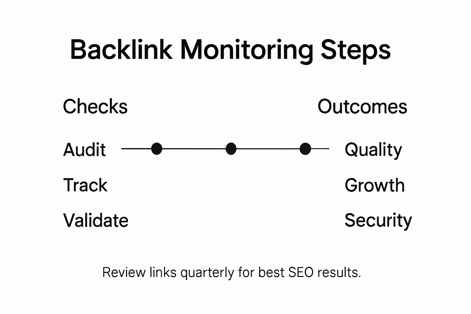 Infographic outlining steps for monitoring backlinks