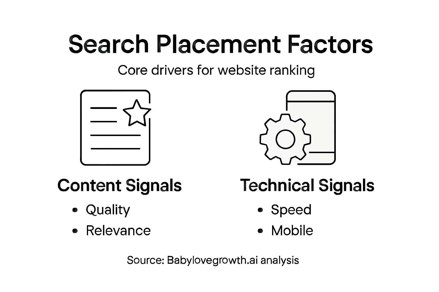 Infographic of website ranking factors