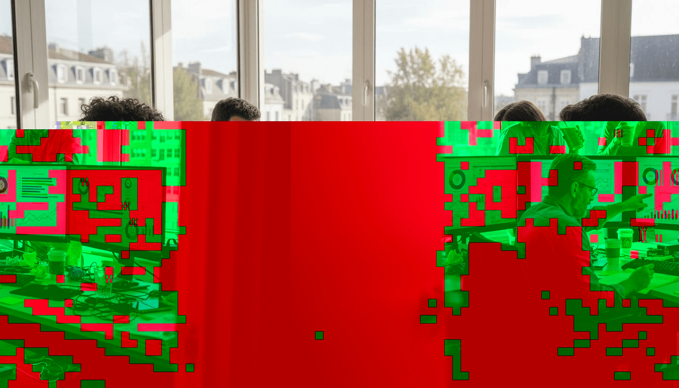 Marketing team reviewing AI-driven strategy