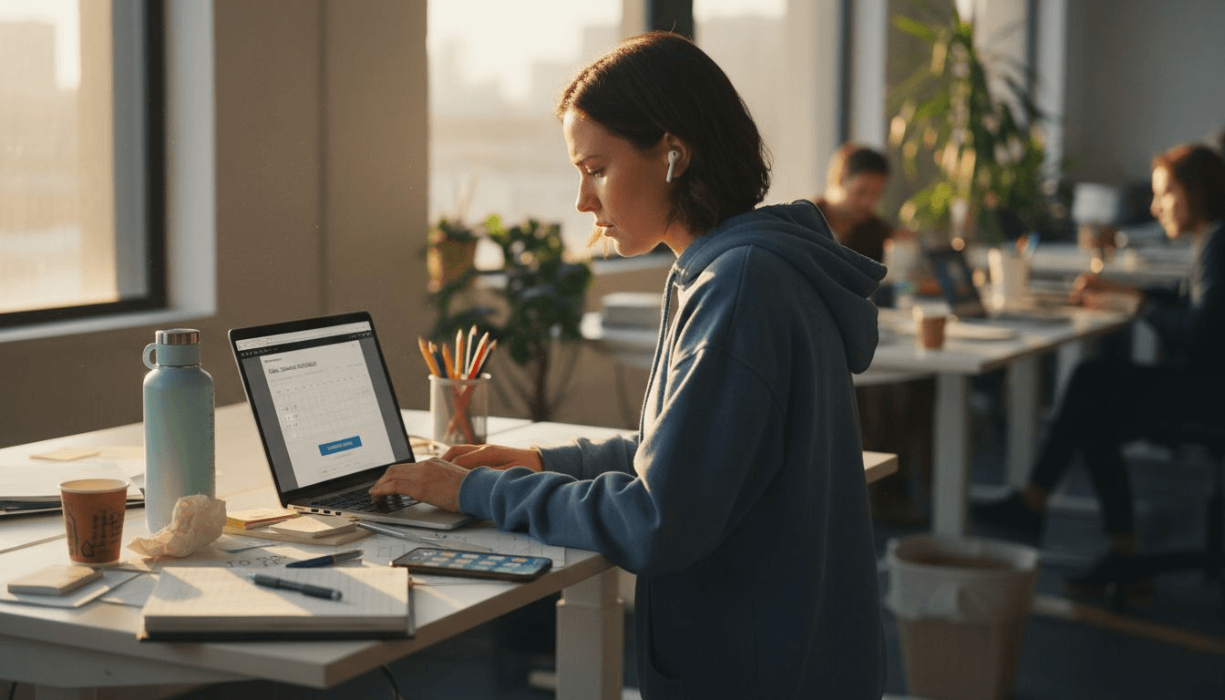 Marketer using AI-powered automation tools