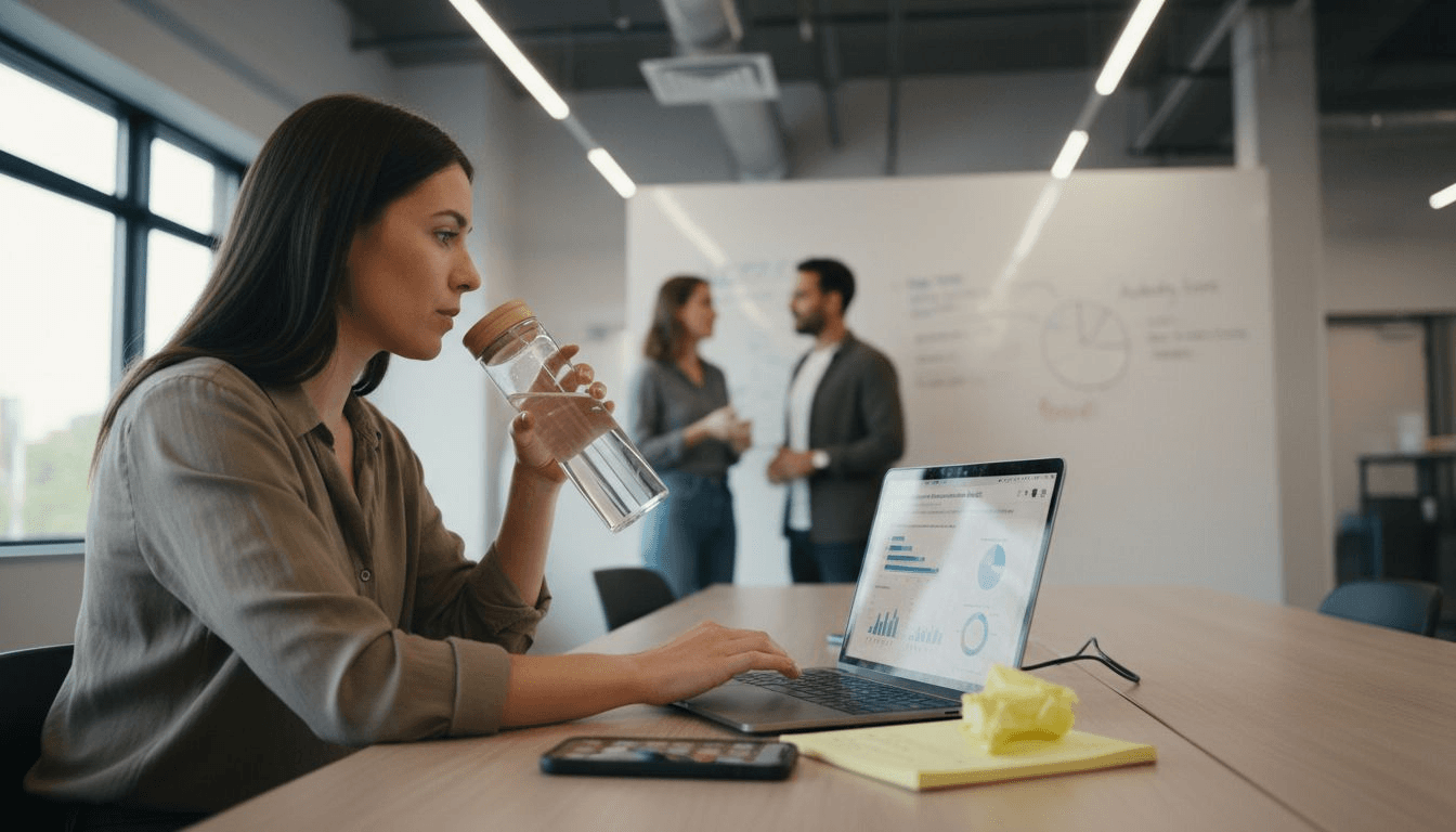 Professional checking SEO dashboard metrics