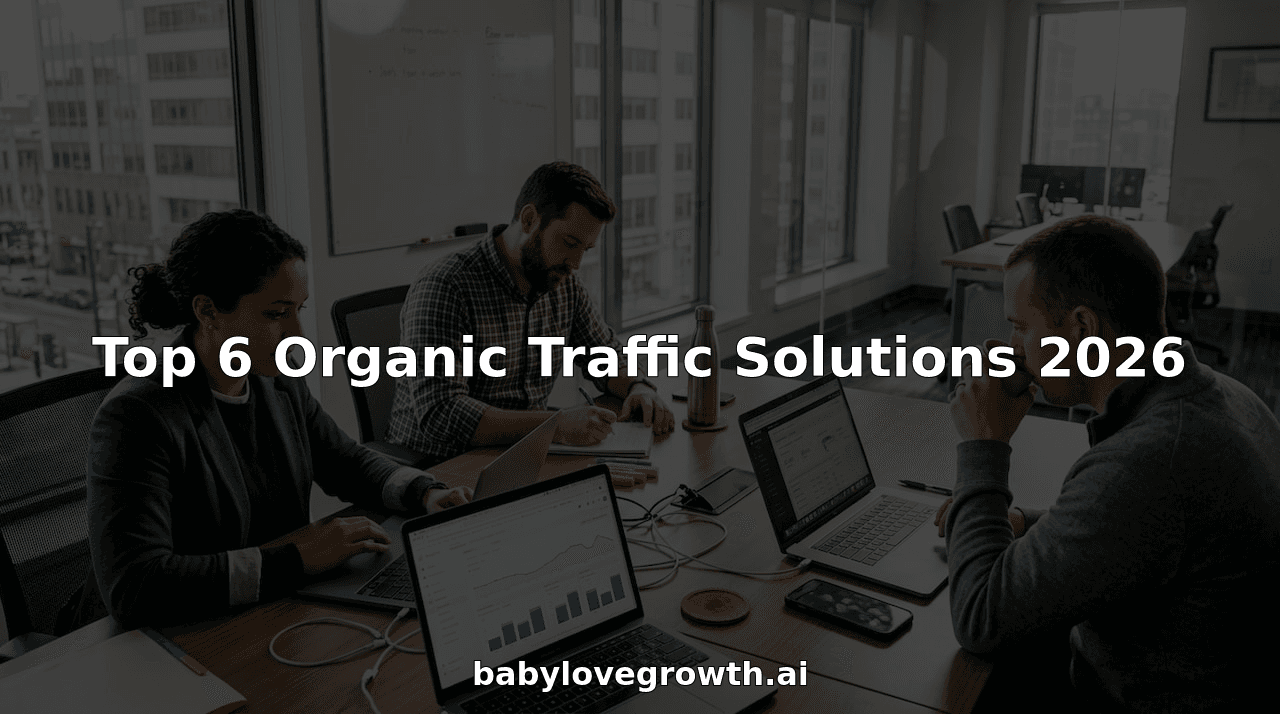 Digital marketing team reviewing organic traffic strategy