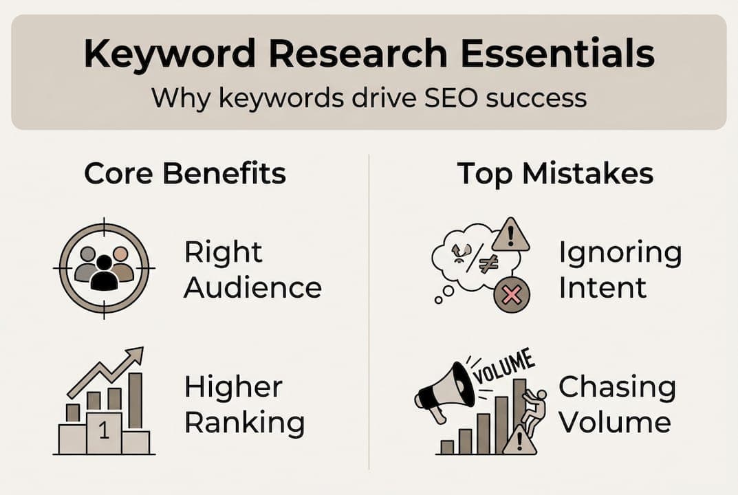 Infographic showing keyword research essentials