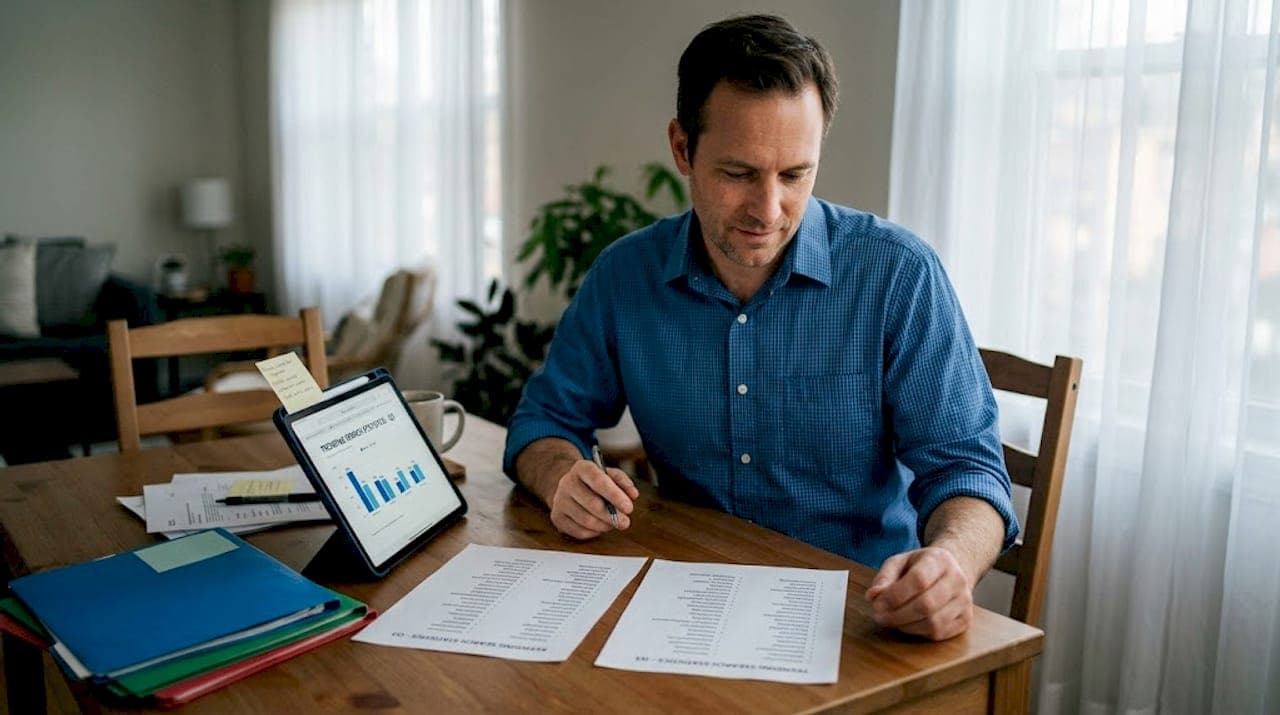 Man reviewing ecommerce keyword trends quarterly