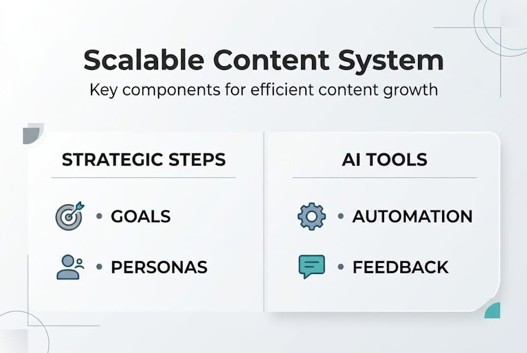 Infographic detailing scalable content system components