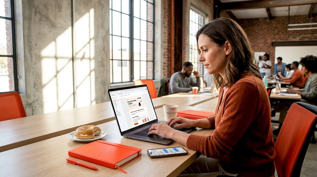 Marketer working on personalized content campaign