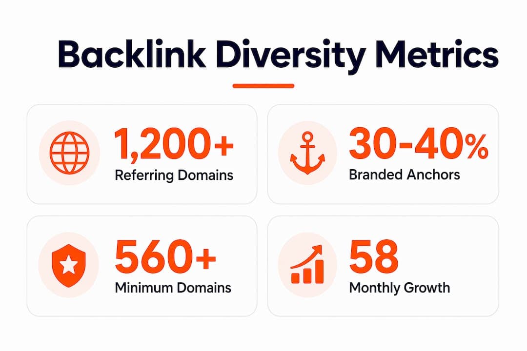 Infographic showing key SaaS backlink diversity metrics