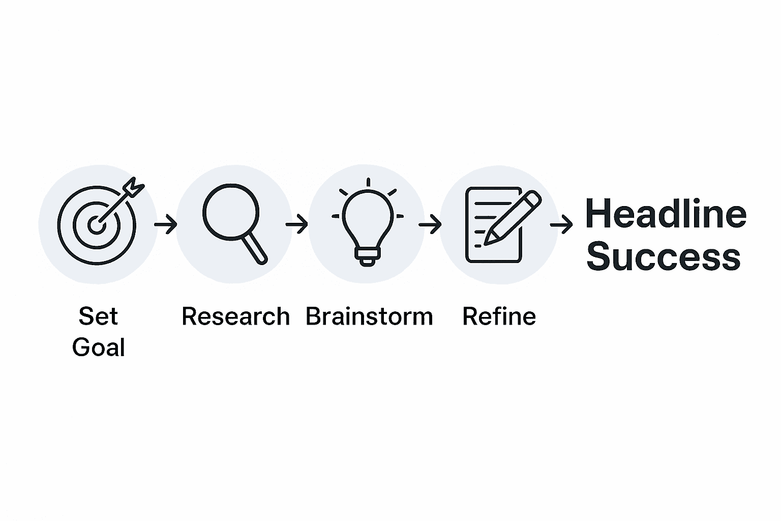 Five-step infographic for headline creation process