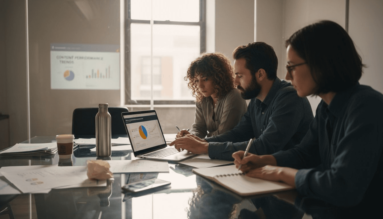 Team discusses SaaS content strategy results