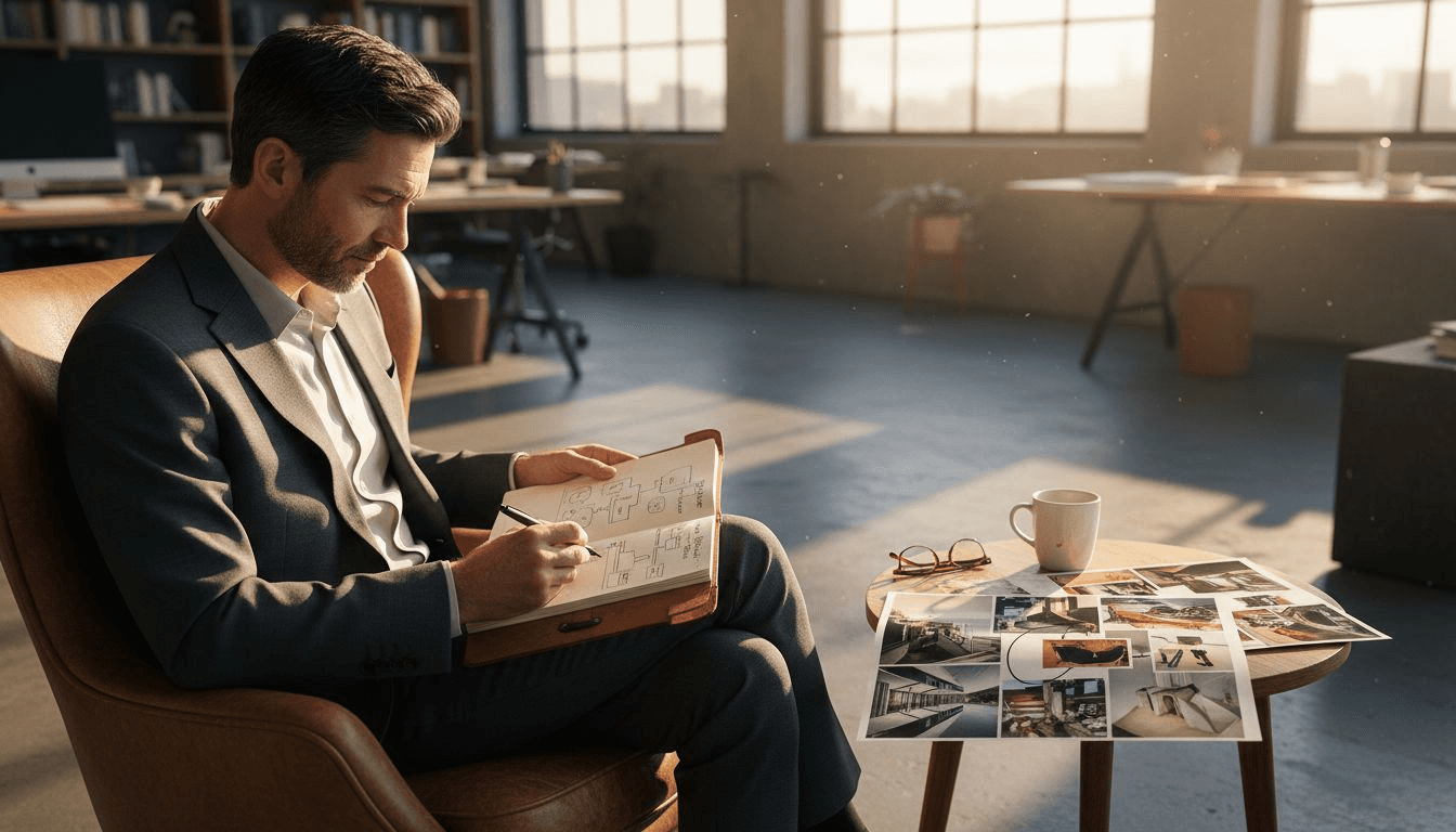 Creative director sketching brand narrative ideas
