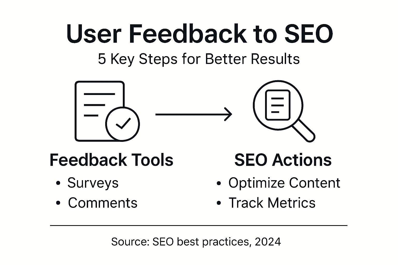 Infographic showing user feedback steps for SEO