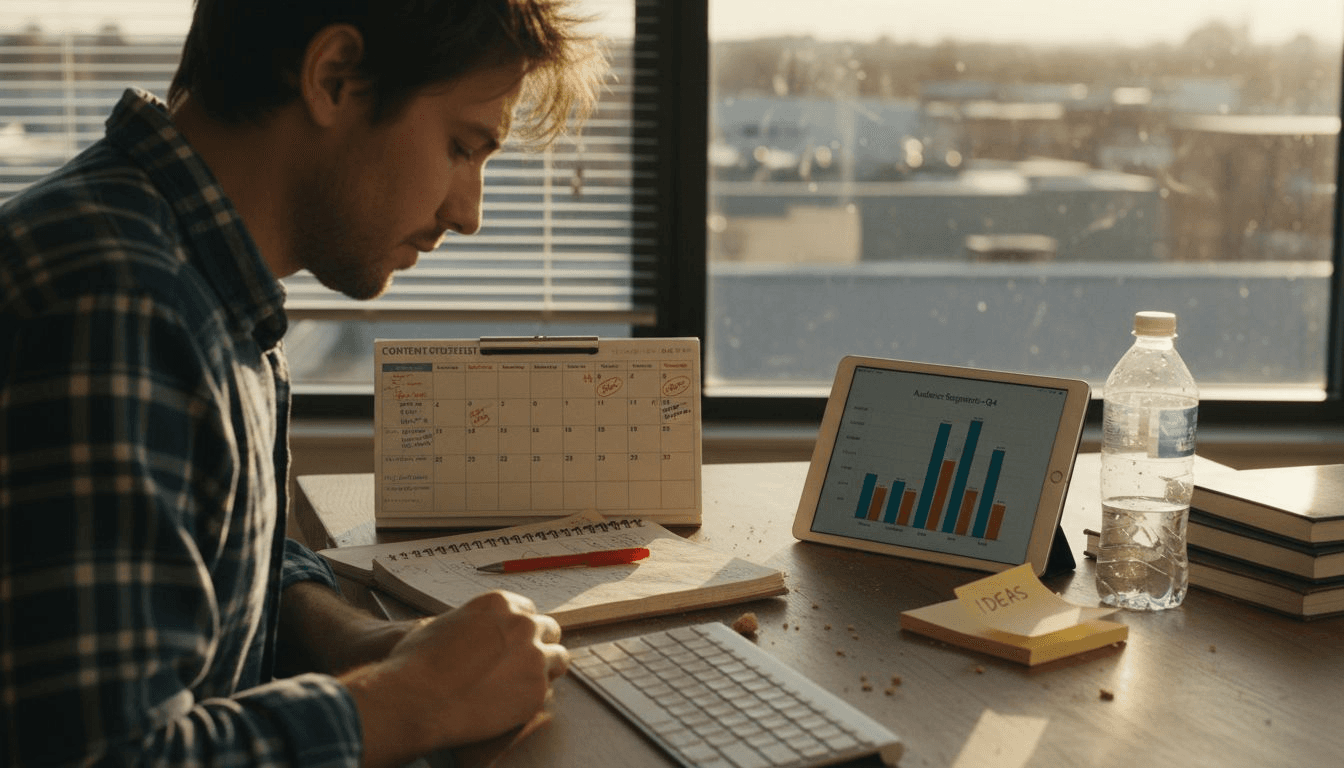 Strategist planning content calendar for engagement