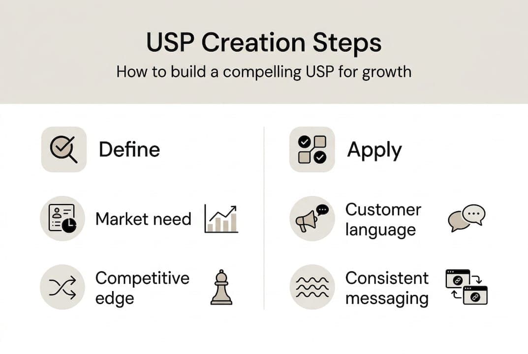 Infographic showing USP creation steps