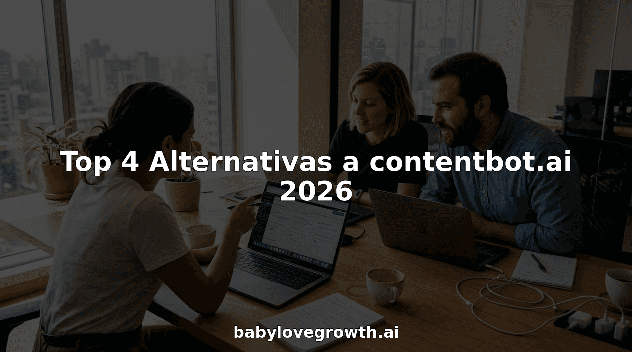 Equipo de trabajo analizando y comparando diferentes herramientas de inteligencia artificial para creación de contenidos en la oficina.