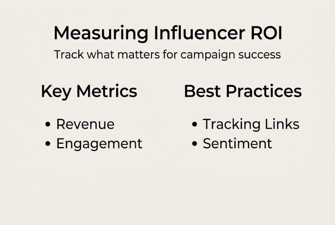 Infographic showing influencer ROI metrics and tips