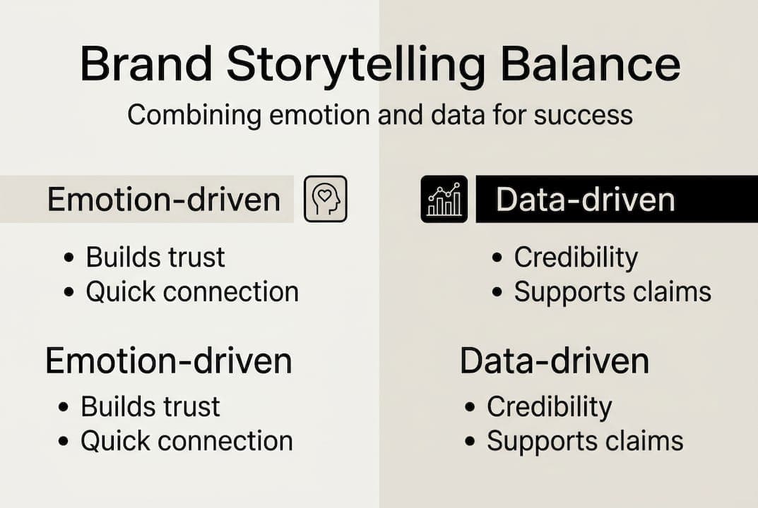 Infographic on balancing emotion and data in visuals