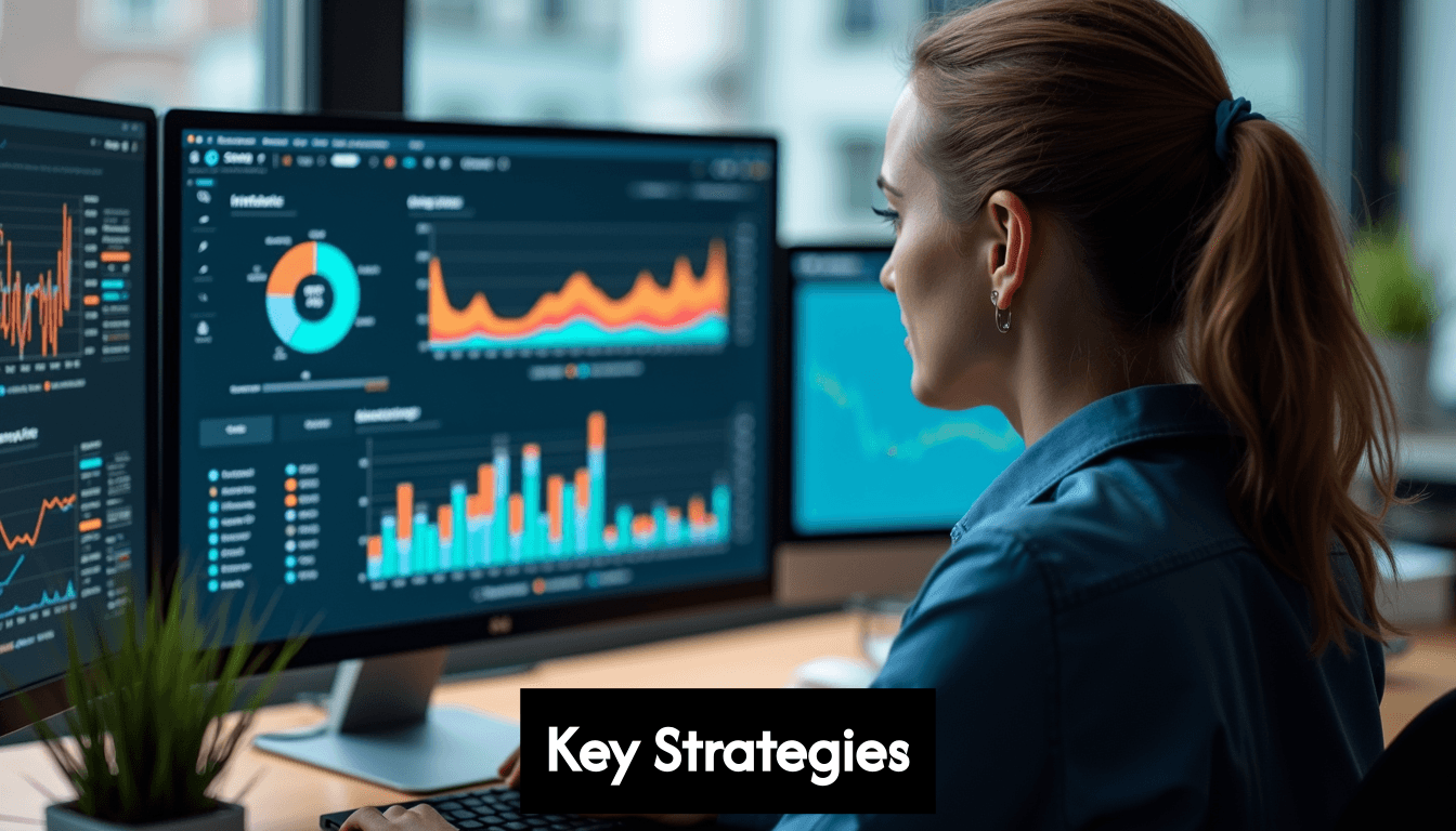 Person analyzing digital marketing data on screen