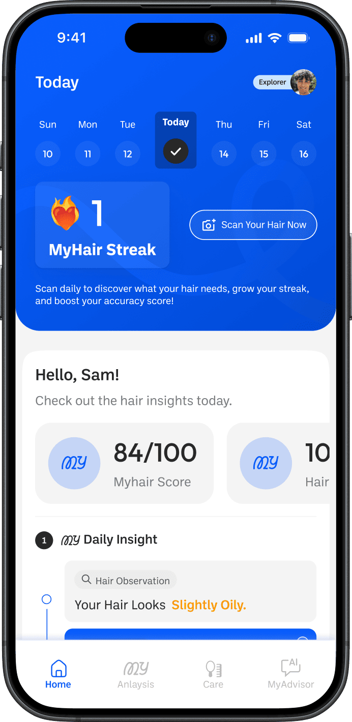 MyHair app mockup