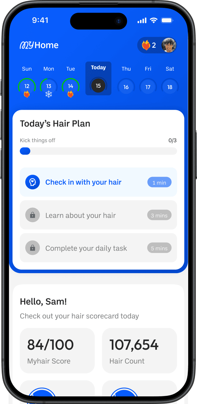 MyHair app mockup 2